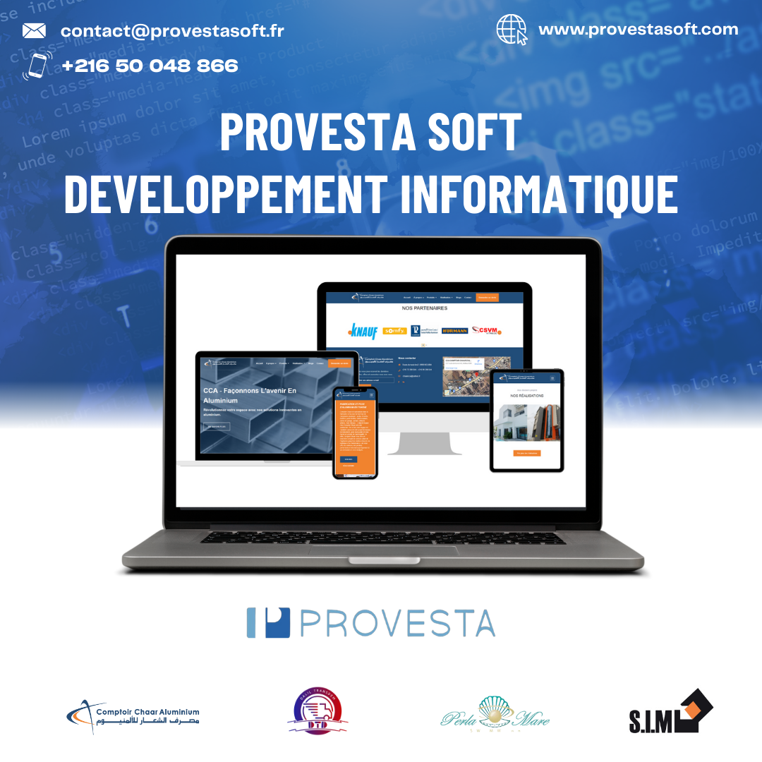 Provesta Soft : Un Succès Avéré dans la Transformation Numérique avec la Conception du Site Web de Comptoir Chaar Aluminium